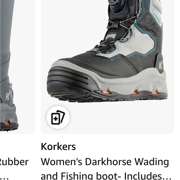 Korkers Women’s  Darkhorse Wading and Fishing Boots Black and Gray - Picture 5 of 13